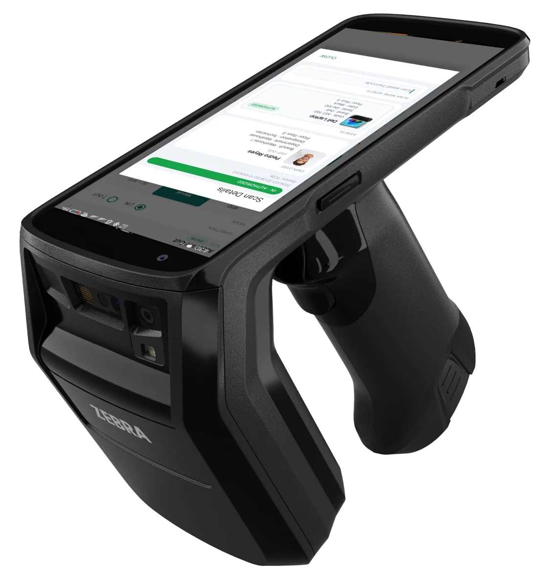 Scan details screen on a Zebra RFID handheld reader